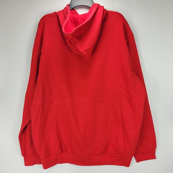 Adidas Big Logo Pullover Athletic Hoodie Mens 2XL XXL Red White Cotton IJ8911 - Picture 8 of 8